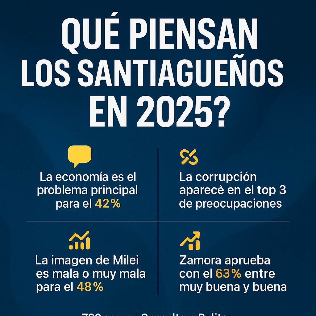 📊 ¿Qué piensan los santiagueños en 2025? Claves de una encuesta que anticipa el clima político&nbsp;provincial